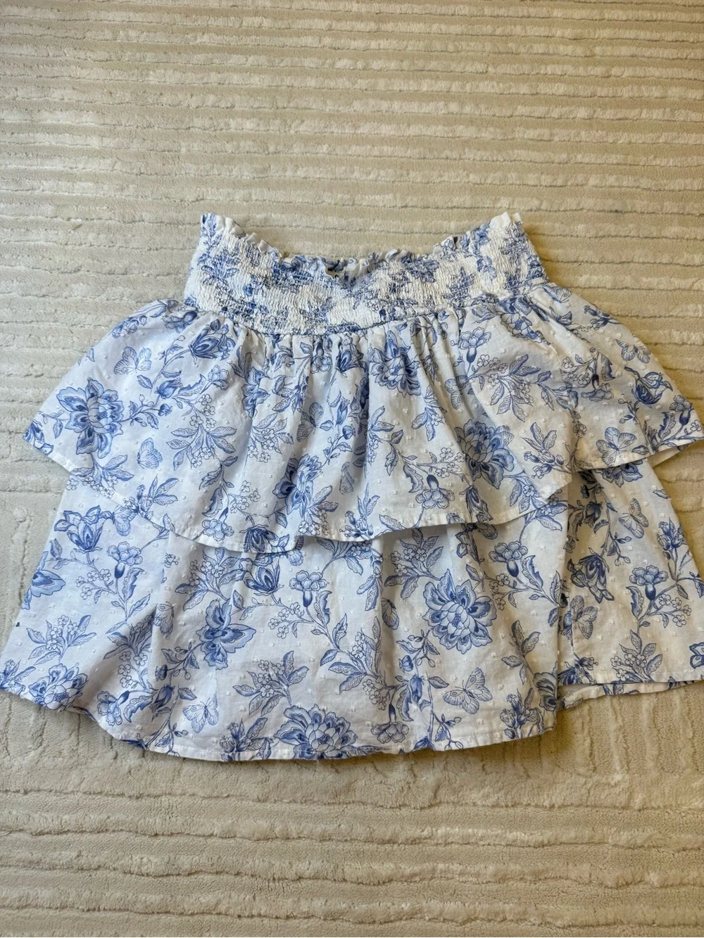 Penelope Mack White and Blue Floral Girls Matching Set